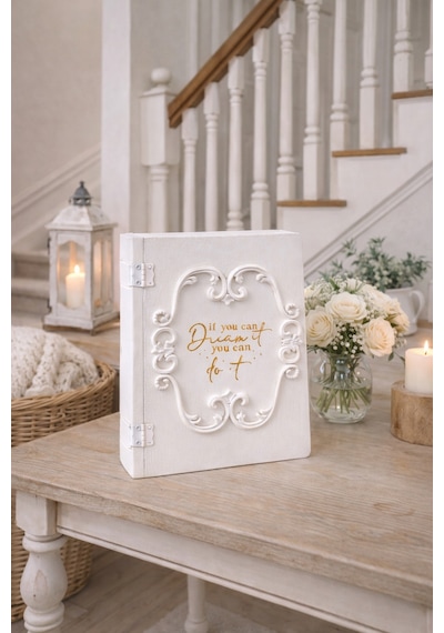 Dekorasyon Ürünleri Kitap Kutu Bohem Stil Bej - 722786894