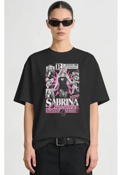 Sevbano Sabrina Carpenter Şarkıcı Baskılı Unisex Oversize Premium Tişört Siyah Sevbano Sabrina Carpenter Şarkıcı Baskılı Unisex Oversize Premium Tişört Siyah