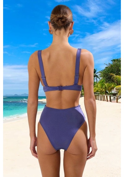 Ersefa Tasarım Bikini Takımı Özel Hızlı Kuruyan Uv Korumalı Şık Detaylı Mavi