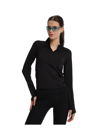 Sportive Dewey Half-zip Kadın Siyah Koşu T-shirt 25kk1033-syh 1776392 SIYAH