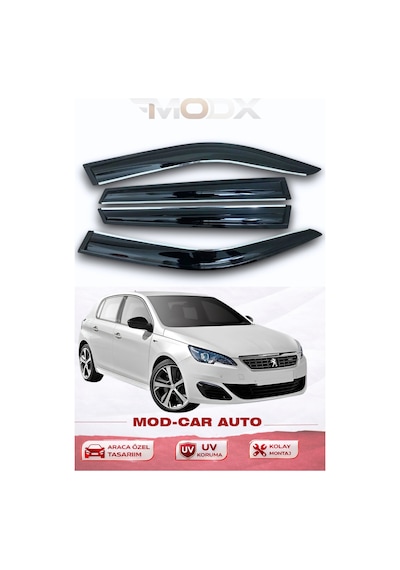 Peugeot 308 2013+ Araca Özel Premium Cam Rüzgarlığı A+ Şerit Detaylı