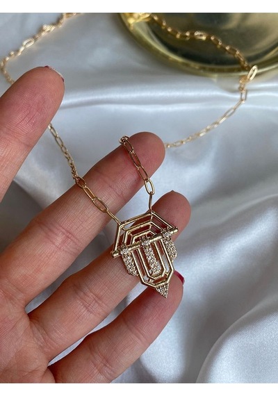 Pinery Jewels Zirkon Taşlı Altın Kaplama Zincir Altın