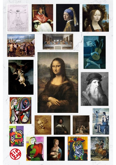 Ressamlar, Van Gogh, Leonardo Da Vinci, Johannes Vermeer, Sticker Paketi 20 Adet Çok Renkli