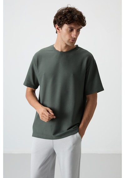 Air Jones Tommy Life Haki Waffle İnterlok Yüzeyi Dokulu Oversize Fit Basic Erkek T-shirt - 88379 Haki Air Jones Tommy Life Haki Waffle İnterlok Yüzeyi Dokulu Oversize Fit Basic Erkek T-shirt - 88379 Haki