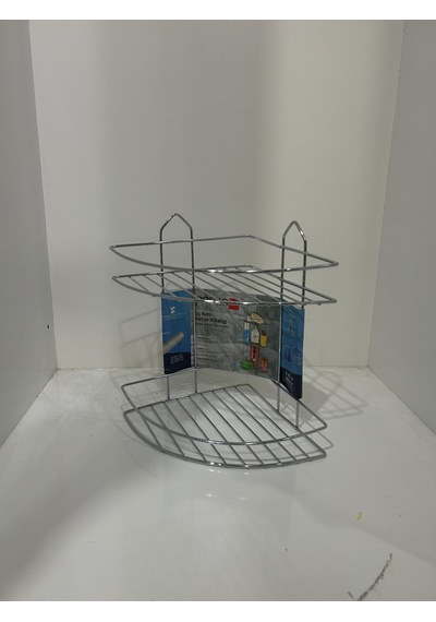 Paslanmaz Krom Banyo Köşeliği 2 Kat Krom
