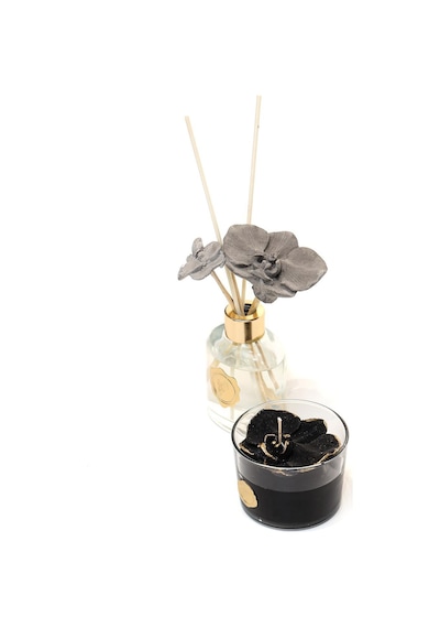 Missi Black Orchid Oda Kokusu 130 ML + Çiçek Dekorlu Kokulu Vegan Mum