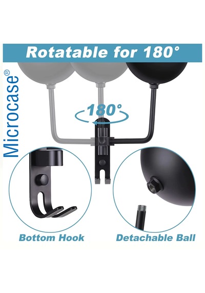 Microcase Motorcular İçin Duvara Monte Metal Elbise Ve Kask Askılığı Al5711 Siyah