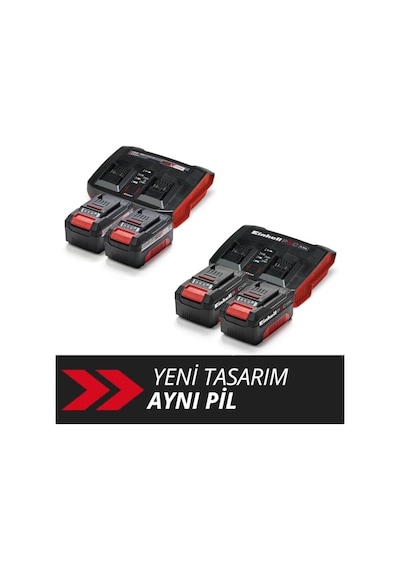 Einhell  Starter Kit 2x 4,0 Ah Pxc Akü Ve 3a Twincharger 4512112