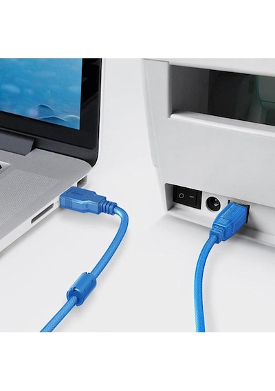 Fully G-534db Şeffaf Mavi 3 Metre Usb Yazıcı Kablosu