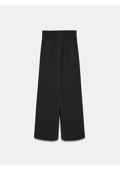 Dilvin 72259 Beli Lastikli Geniş Paça Pantolon-siyah Siyah
