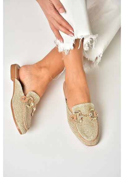 Fox Shoes U250009117 Ten Hasır Kadın Terlik Ten-hasır Ten Rengi