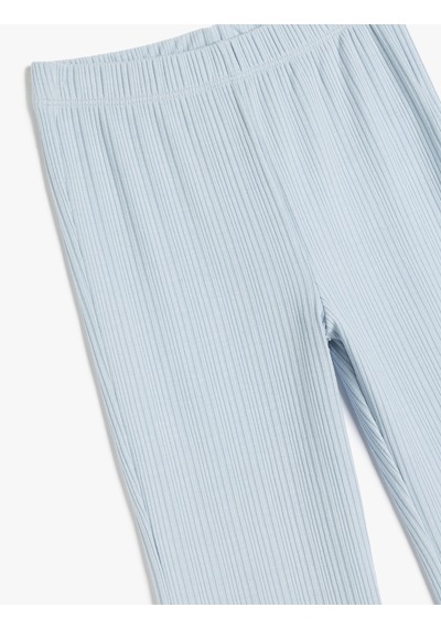 Koton Beli Lastikli Basic İspanyol Paça Pantolon Mavi 5skg40044ak Mavi