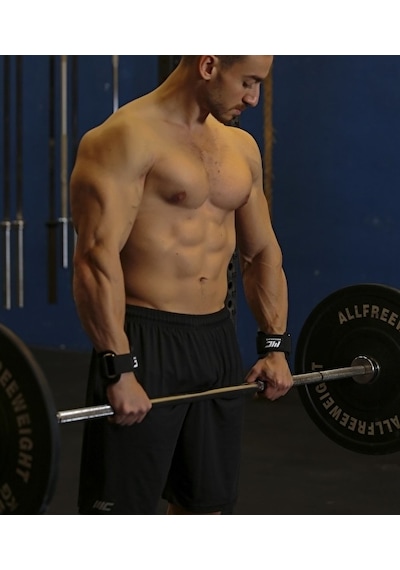 Musclecloth Big Grip Pro Lifting Straps + Pro Wrist Wraps Seti Siyah