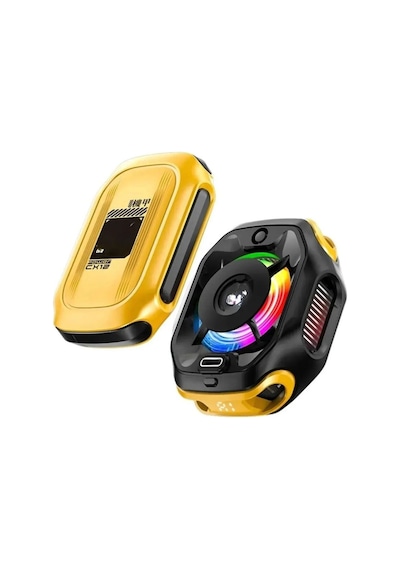 Cx12 Manyetik Rgb Oyun Soğutucu, Pubg Için Powerbankli Kablosuz Radyatör Fan Sarı - 710483543