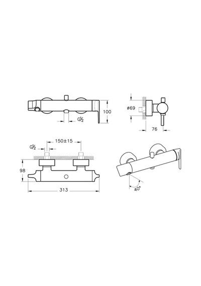 VitrA Suit A4281874 Banyo Bataryası Soft Altın