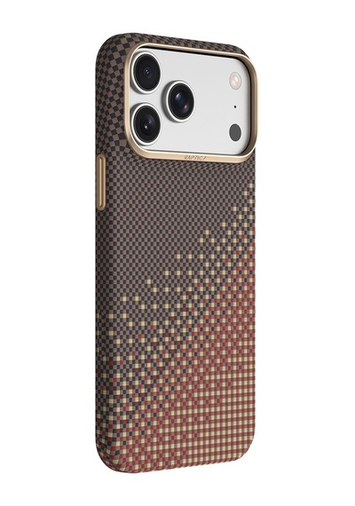 Apple iPhone Uyumlu 18 Pro Max Kılıf M-safe Özellikli Raptic Aramid Skin Serenity Serisi Karbon Kapak Kahverengi
