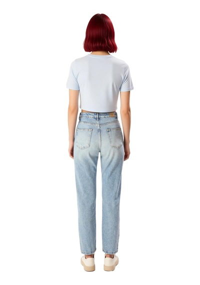 Ersefa Kadın Açık Yüksek Bel Straight Kesim Jean Pantolon Fonksiyonel Da mavi Ersefa Kadın Açık Yüksek Bel Straight Kesim Jean Pantolon Fonksiyonel Da mavi