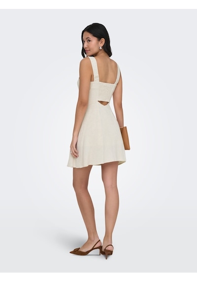 Only Onlsıesta Lınen Bl Short Strap Dress Pnt Kadın Gri Elbise - 15370390