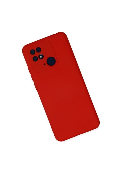 Gld-spt- Newface Xiaomi Redmi 10c Kılıf Nano İçi Kadife Silikon - Kırmızı