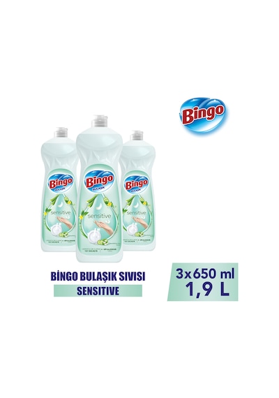 Sıvı Elde Bulaşık Deterjanı Sensitive 650ml X 3 Adet