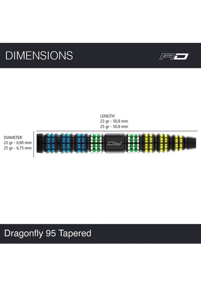 Red Dragon Dragonfly 95 Black Tapered % 95 Tungsten Çelik Uçlu Dart Oku