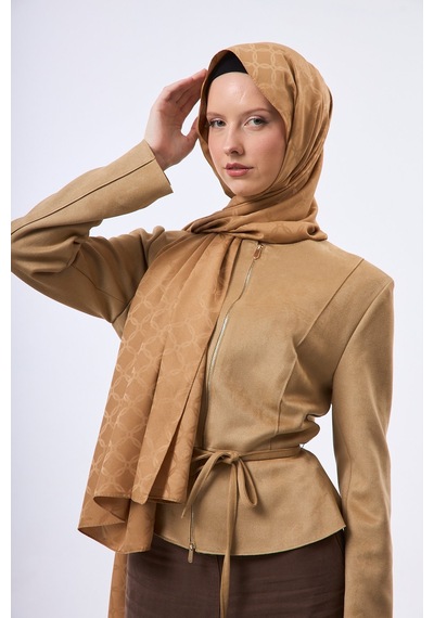 Mirsoy Scarf Lina Modern Desen Şal Krem