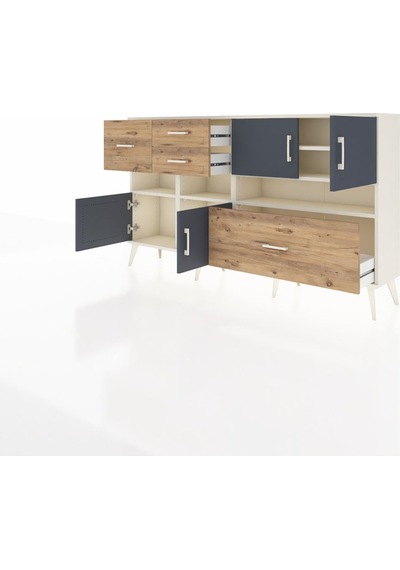 Arges Konsol 5 Raflı 4 Çekmeceli 4 Kapaklı 176x30x99 Aytaşı-antrasit/çam Antrasıt/atlas Çam - Aytası Arges Konsol 5 Raflı 4 Çekmeceli 4 Kapaklı 176x30x99 Aytaşı-antrasit/çam Antrasıt/atlas Çam - Aytası