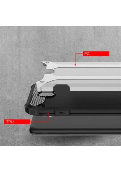 Noktaks - Samsung Galaxy Uyumlu J5 Pro - Kılıf Çift Katman Zırh Tank Crash Military Kapak - Gri