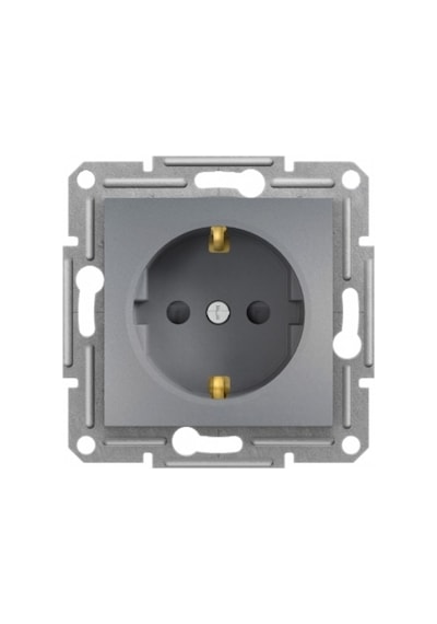 Schneider Asfora Eph2900262 Çelik Topraklı Priz Çocuk Korumalı