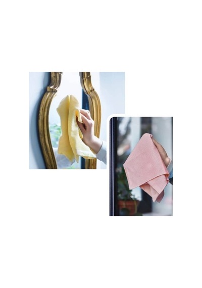 Mikrofiber Cam Bezi 2'li 40x40 Cm Sarı-pembe Diğer