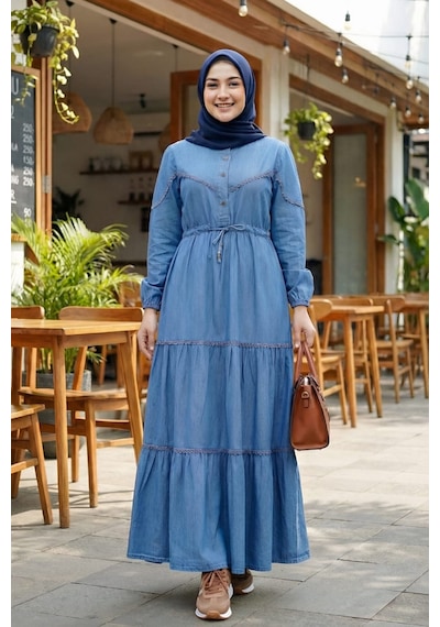Hb Harma Time Butik Kadın Dantel Detaylı Düğmeli Ve Bağcıklı Açık Kot Mavi Uzun Elbise Açık Mavi Açık Mavi Hb Harma Time Butik Kadın Dantel Detaylı Düğmeli Ve Bağcıklı Açık Kot Mavi Uzun Elbise Açık Mavi Açık Mavi