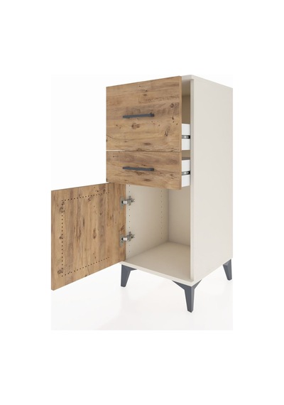 Hyperion Komodin 2 Çekmeceli Tek Kapaklı 44x44x106 Aytaşı-çam Aytaşı