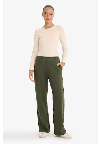 Defacto Straight Fit Beli Lastikli Basic Düz Cepli Eşofman Altı F7143ax25aukh211 Haki