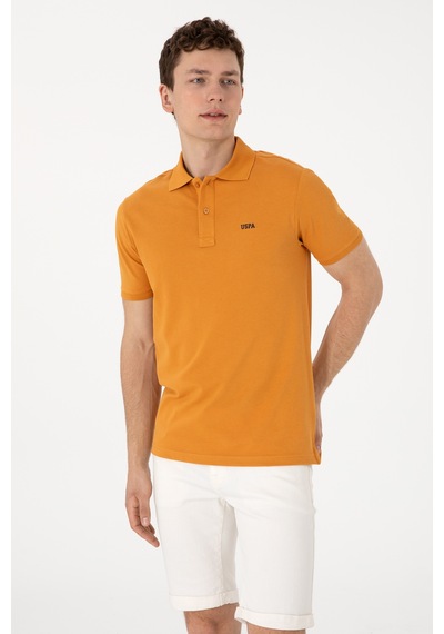 U.S. Polo Assn. Erkek Regular Fit Polo Yaka Hardal Basic Tişört 50306007-VR072