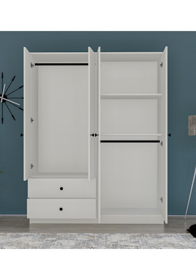 Metalia Metalia Gm 077 Novado Düğme Kulplu 4 Kapı 2 Çekmeceli Gardırop