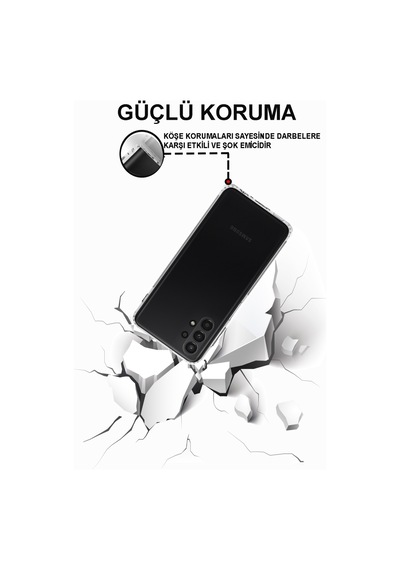 Samsung Galaxy Uyumlu A13 4G Tıpalı Kamera Korumalı Şeffaf Premier Kılıf