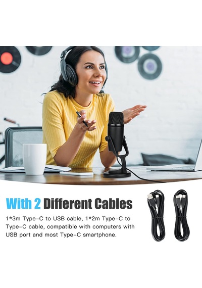 Usb Kondansatörlü Mikrofon, By-pm500 Usb Stüdyo Mikrofonu, Windows, Mac Ve Pc İçin, Vokal, Youtube Akışı, Oyun, Konferans Çağrısı, Asmr, Podcast Video Kaydı İçin Çıkarılabilir Stant
