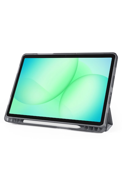 Samsung Galaxy Uyumlu Tab A11 Plus Kılıf Tri Folding Kalem Bölmeli Katlanabilir Standlı Pu Deri Yumuşak Kapak
