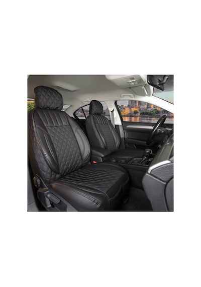 Seat Ateca Lüks Deri Ve Kumaş Detaylı Premium 5li Oto Koltuk Kılıfı Siyah 1.sınıf