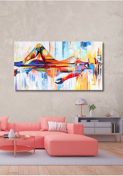 Soyut Nü Büyük Boy El Yapımı Yağlı Boya Tablo 135x85cm