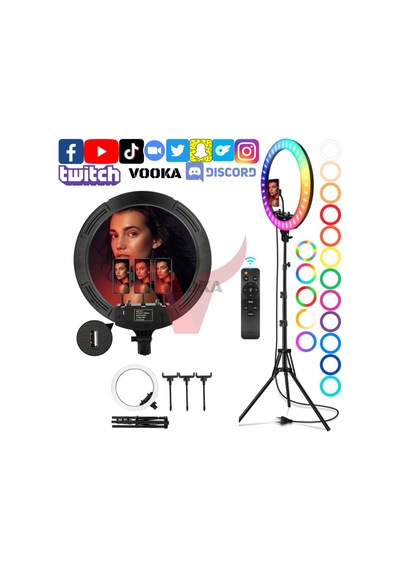 Vilya 45cm Megalüx Döküm Ayaklı Profesyonel Kuaför Makyaj Çekimleri 18ınç 460 Led Ring Lıght