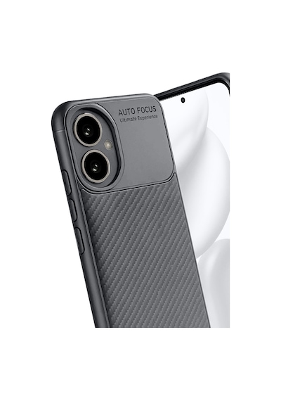 Honor 400 Uyumlu Kılıf Karbon Tasarım Kamera Korumalı Silikon Telefon Kılıfı Kapak Gri