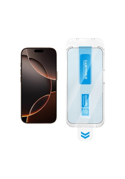 Apple Uyumlu   iPhone 13 Pro Max Caseworld Applicator Serisi 2.5d Eyesafe Teknolojili 0.33mm Ekran Koruyucu Şeffaf