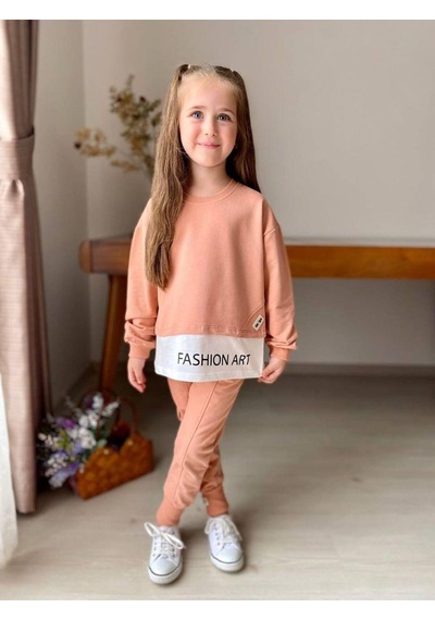 Kiz Çocuk Eşofman Takımı. Stitch Baskılı 2li Kız Çocuk Takımı. Pembe
