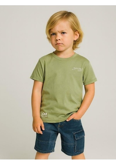 Jack Lions Erkek Bebek Pamuklu Sırtı Baskılı Skate T-shirt-15702 Yeşil
