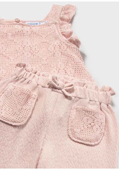 Mayoral Kız Bebek Tığ İşi Pantolon Bluz Takım Pembe - 01515