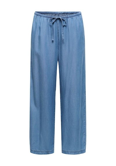Only Onlcharis Regular Fit Belden Bağlamalı Bol Paça Pantolon Bayan Pantolon 15363959 Mavi