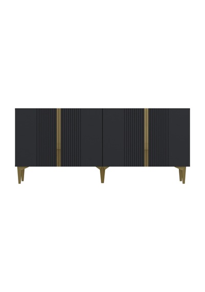 180dhdk10aa Fiona Pleksi Lazer Desen Konsol Tv Sehpası Antrasit-altın