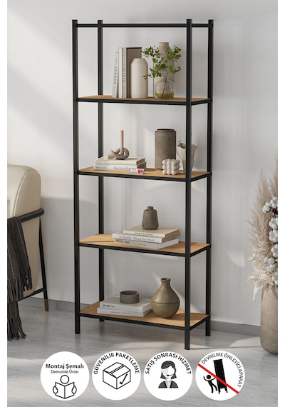 5 Raflı Kitaplık Dekoratif Kitaplık Metal Kitaplık Ofis Kitaplığı Aksesuar Rafı Efes Safir Meşe Safirmeşe 5 Raflı Kitaplık Dekoratif Kitaplık Metal Kitaplık Ofis Kitaplığı Aksesuar Rafı Efes Safir Meşe Safirmeşe