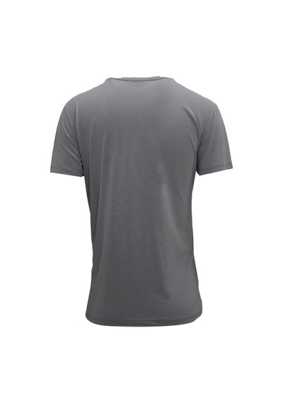 Uki Gri Modal Bisiklet Yaka T-shirt